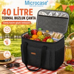 Microcase 40 LT 5 Gözlü Termos Çanta Isı Yalıtımlı Piknik Kamp Plaj Balıkçı Soğutucu Çanta AL5622