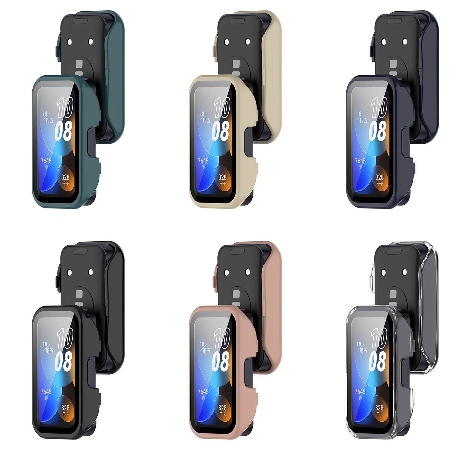 Microcase Huawei Band 8 Ekran Korumalı Sert Rubber Kılıf - AL3173