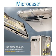 Microcase Google Pixel Fold Sert Kristal Kapak Kılıf - Şeffaf AL3157