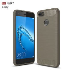 Huawei P9 Lite Mini Brushed Carbon Fiber Silikon Kılıf + Nano Cam