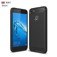 Huawei P9 Lite Mini Brushed Carbon Fiber Silikon Kılıf + Nano Cam