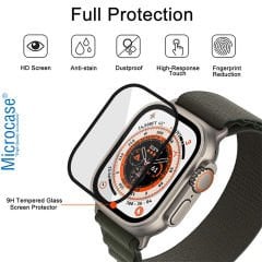 Microcase Apple Watch Ultra 2 Tam Kaplayan Kavisli Ekran Koruyucu 3D Pet Film - Siyah AL3385
