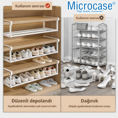 Microcase Dolap içi Ekstra Alan için Metal Ayakkabı Standı 10x20x40-65 CM 4 ADET AL5457