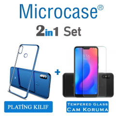 Microcase Redmi 6 Pro Plating Series Soft Silikon Kılıf-MAVİ+CAM