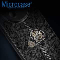 Microcase Huawei Honor Magic 7 Lite/Honor X60 Pro/Honor X9C 5G ile Uyumlu Leather Serisi Deri Efekt Silikon Kılıf - Siyah Al3337