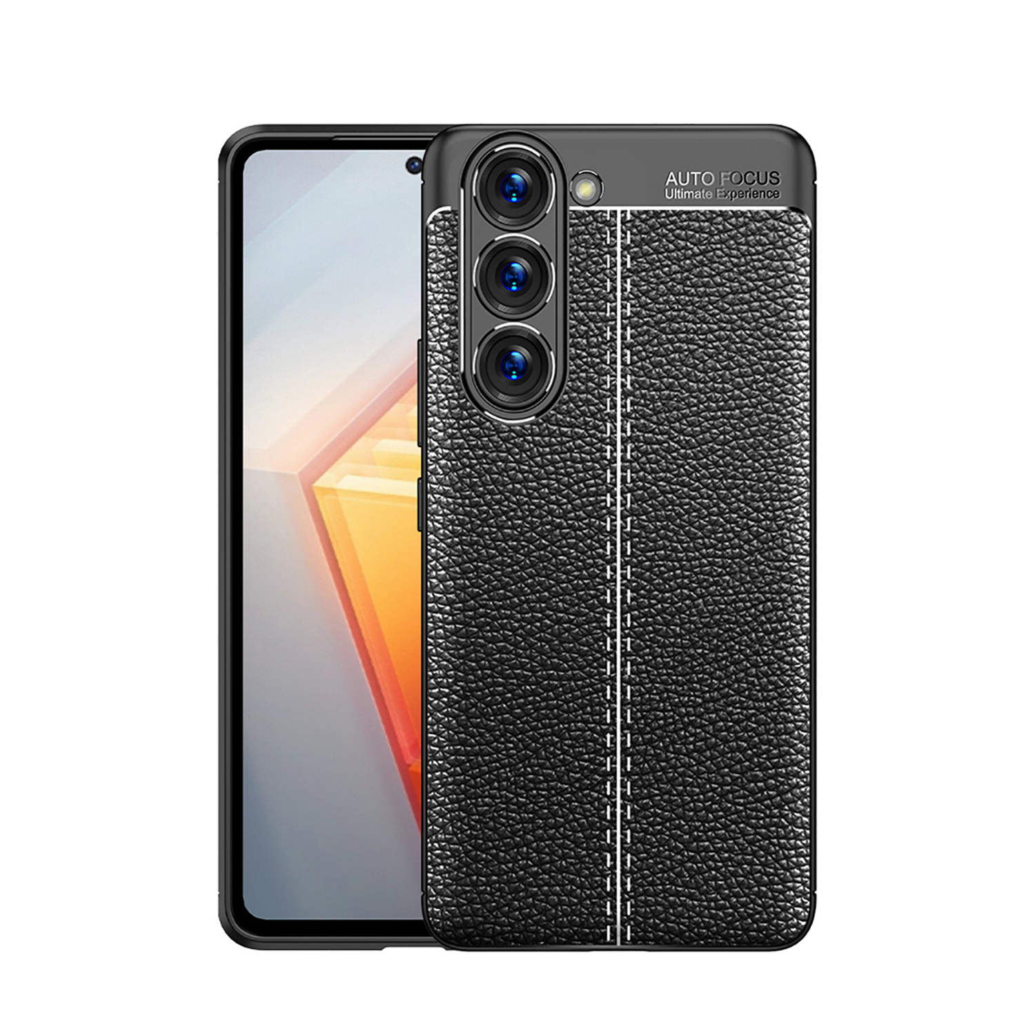 Microcase Samsung Galaxy S25 ile Uyumlu Leather Serisi Deri Efekt Silikon Kılıf - Siyah Al3337