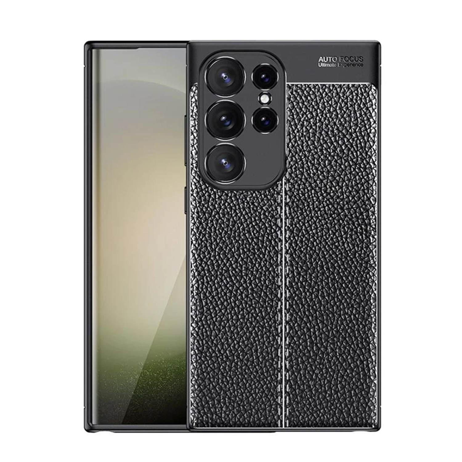 Microcase Samsung Galaxy S25 Ultra ile Uyumlu Leather Serisi Deri Efekt Silikon Kılıf - Siyah Al3337