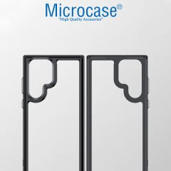 Microcase Samsung Galaxy S22 Ultra Shield Serisi Darbeye Dayanıklı Köşe Korumalı Yarı Esnek Plastik TPU Kılıf - Siyah