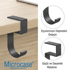 Microcase Masaya Monte Çanta Kulaklık Eşya Poşet vb Tutucu Askı- AL4787 Gri