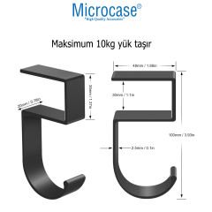 Microcase Masaya Monte Çanta Kulaklık Eşya Poşet vb Tutucu Askı- AL4787 Gri