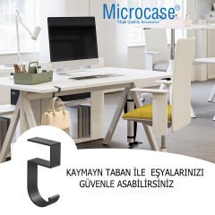 Microcase Masaya Monte Çanta Kulaklık Eşya Poşet vb Tutucu Askı- AL4787 Gri