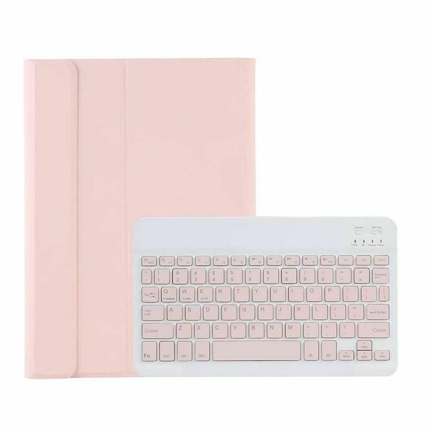 Microcase Honor Pad X8 10.1 inch  Tablet ile uyumlu Bluetooth Klavyeli Standlı Kılıf - BKK4 Pembe