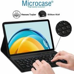 Microcase Honor Pad X8 10.1 inch  Tablet ile uyumlu Bluetooth Klavyeli Standlı Kılıf - BKK4 Pembe