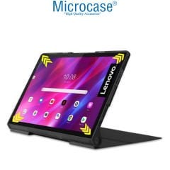 Microcase Yoga Tab 11 YT-J706F 11'' Delüx Leather Standlı Kılıf - Siyah