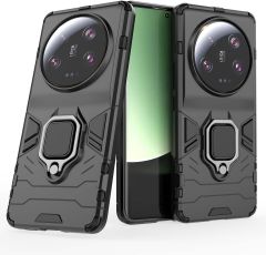 Microcase Xiaomi 13 Ultra   Batman Serisi Yüzük Standlı Armor Kılıf - Siyah AL3349