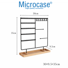 Microcase Ahşap Tabanlı Masaüstü Kolye Küpe Bileklik Takı Aksesuar Organizer Standı AL5462