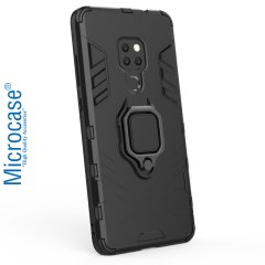 Huawei Mate 20 Batman Seri Yüzüklü Kılıf + Tam Kaplayan Cam
