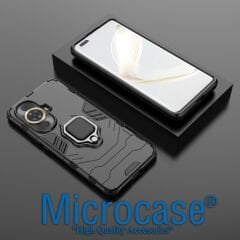 Microcase Huawei Nova 11 Pro Batman Serisi Yüzük Standlı Armor Kılıf - Siyah AL3349