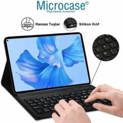 Microcase Honor Pad X8 10.1 inch  Tablet ile uyumlu Bluetooth Klavye ve Mouse + Standlı Kılıf - BKK6 Pembe