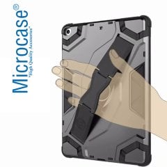 Microcase Apple iPad 9.7 2017 Armor Standlı Kılıf - SİYAH + FİLM