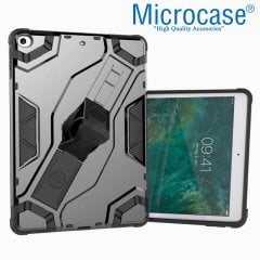 Microcase Apple iPad 9.7 2017 Armor Standlı Kılıf - SİYAH + FİLM