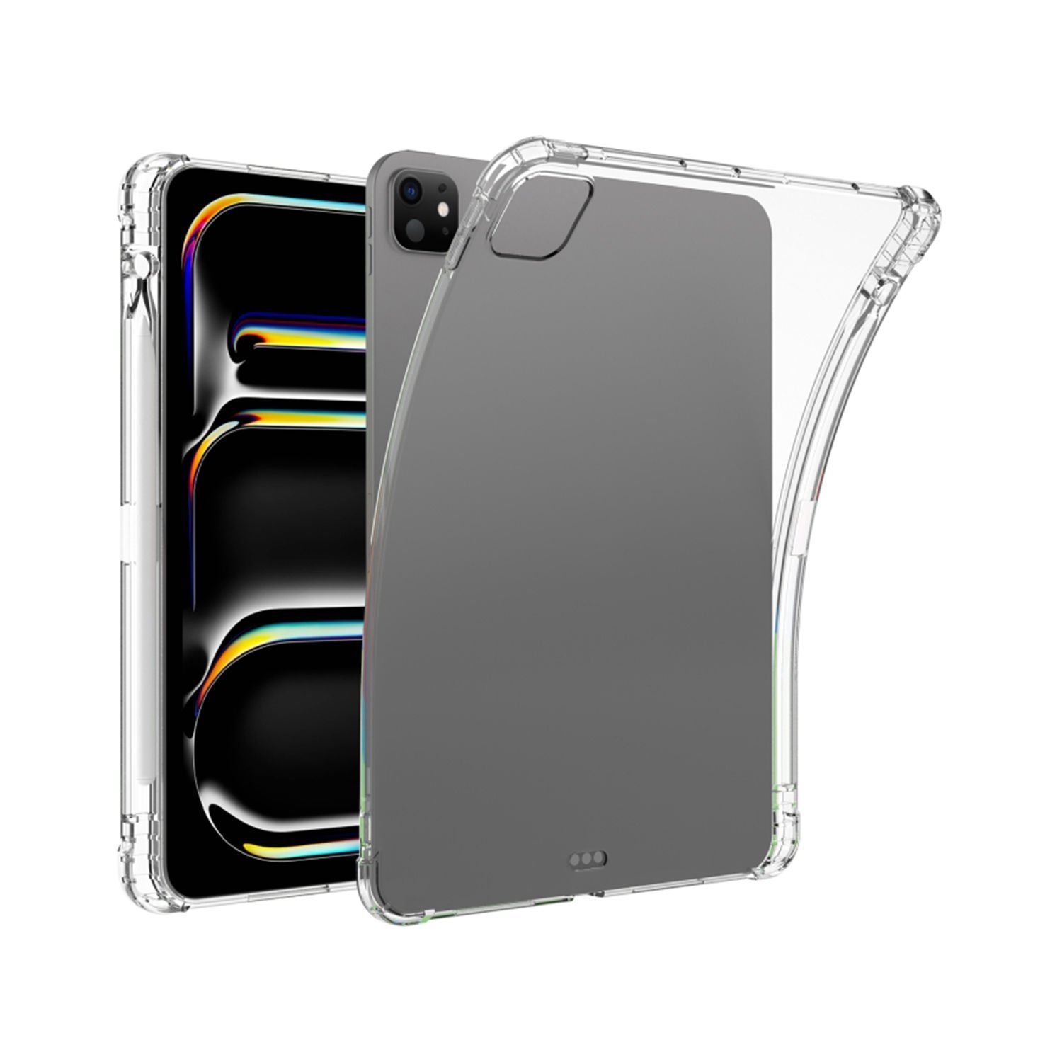 Microcase Apple iPad Pro 11  2024 Soft TPU Kalem Koymalı Silikon Kılıf - Şeffaf AL3306