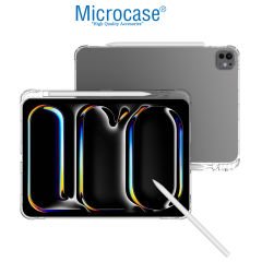 Microcase Apple iPad Pro 13  2024 Soft TPU Kalem Koymalı Silikon Kılıf - Şeffaf AL3306