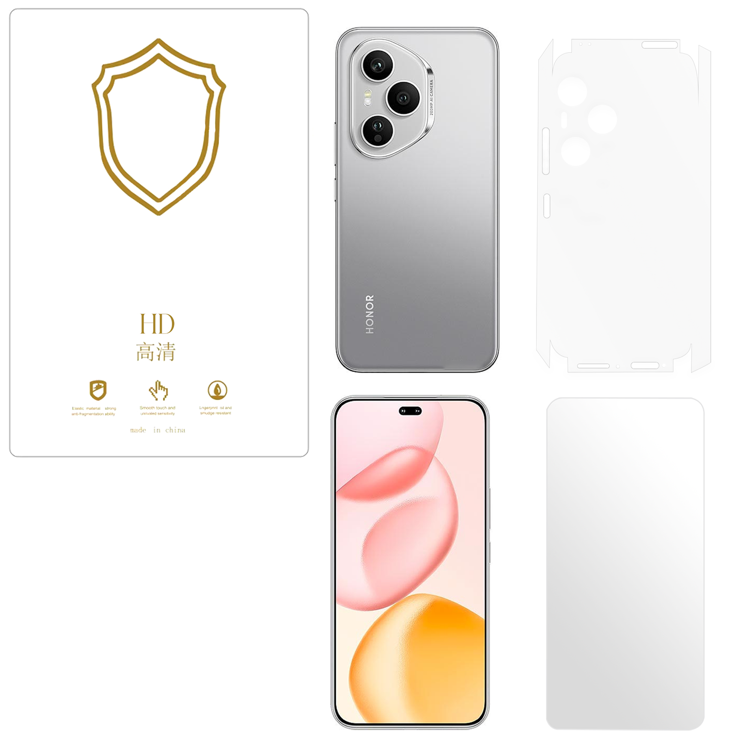 Microcase Honor 400 Pro 5G ile Uyumlu Full Tpu Ön Arka ve Yan 360 Nano Koruma- EKM116