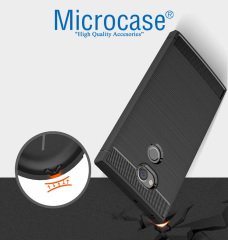 Sony Xperia XA2 Ultra Brushed Silikon Kılıf + 3D Curved Cam Siyah