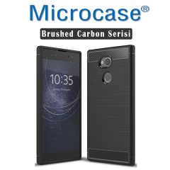 Sony Xperia XA2 Ultra Brushed Silikon Kılıf + 3D Curved Cam Siyah