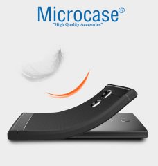 Sony Xperia XA2 Ultra Brushed Silikon Kılıf + 3D Curved Cam Siyah