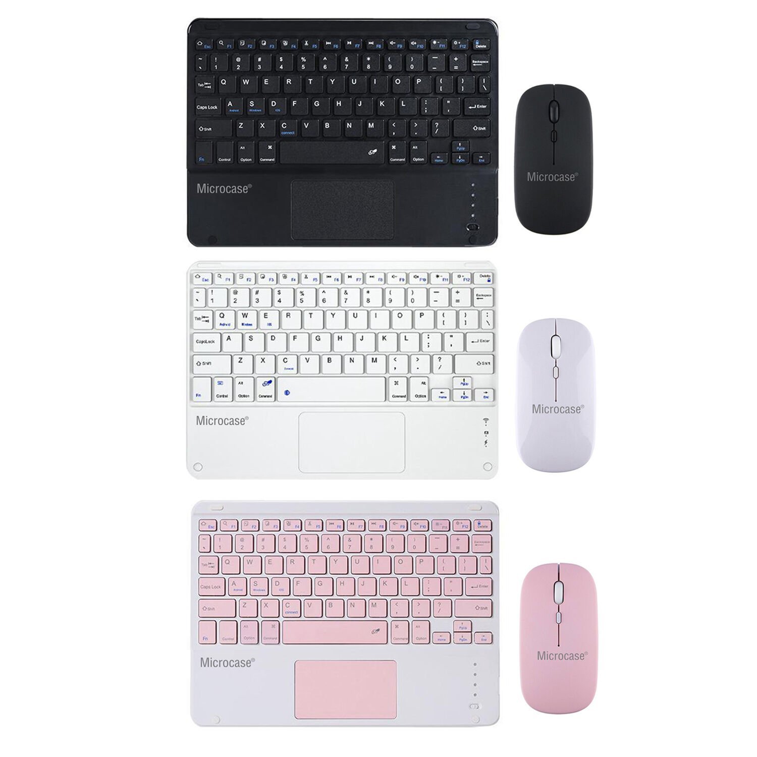 Microcase Tablet ve Telefonlar için Türkçe Q Bluetooth Touchpad Klavye ve Mouse Set - AL3560
