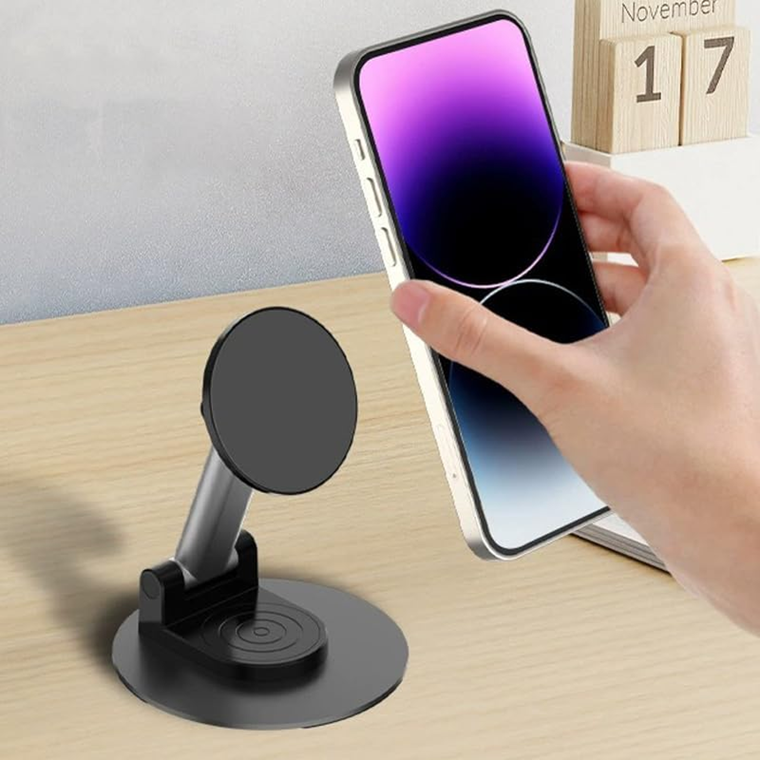 Microcase Masaüstü Ayarlanabilir Manyetik Başlıklı Dönerli Telefon Tutucu - AL5091