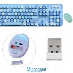 Microcase Mofii Sweet Serisi Renkli Kablosuz Klavye Mouse Set Türkçe AL4259