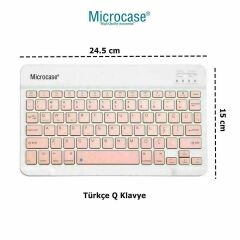 Microcase Samsung Galaxy Tab S10 Lite Tablet Uyumlu Tablet Çanta+Türkçe Bluetooth Klavye +Mouse+ Standı - Pembe AL8127