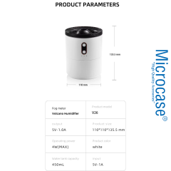 Microcase Fonksiyonlu Led Işıklı Saat Ayarlı Buhar Makinesi Hava Nemlendirici - AL5168
