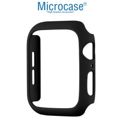 Microcase Apple Watch 7 45mm Önü Açık Sert Slim Rubber Kılıf - I7R2 Siyah
