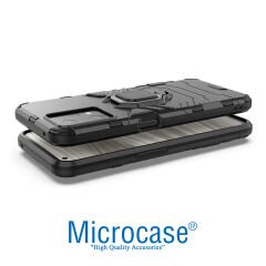 Microcase Realme 9 Pro Batman Serisi Yüzük Standlı Armor Kılıf - Siyah AL3349