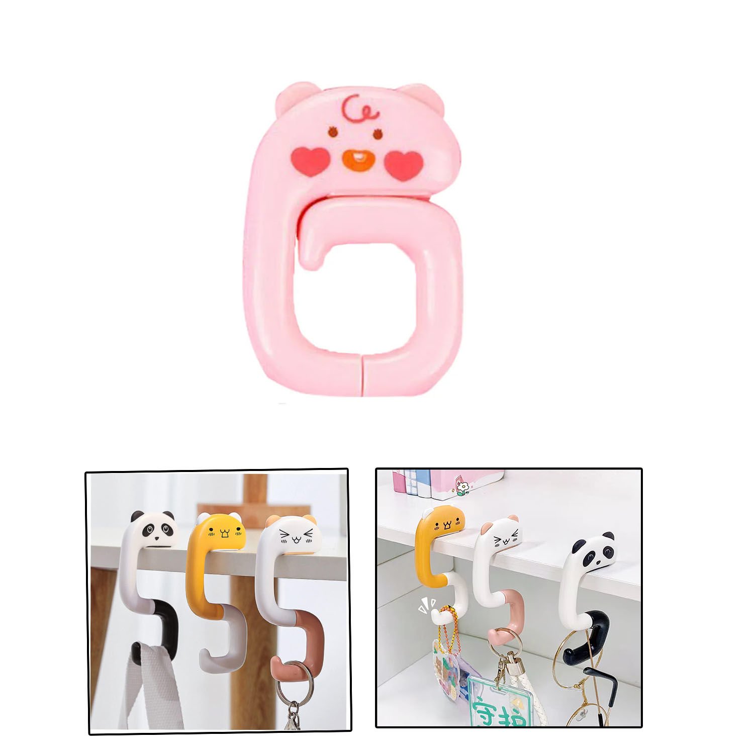 Microcase Sevimli Hayvan Figürlü Katlanabilir Kanca Askı - AL4705 1 Adet