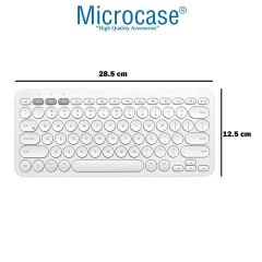 Microcase Vorcom QuartzPro 10.1 inch Tablet için Bluetooth Klavye + Mouse + Tablet Standı - AL4514 Beyaz
