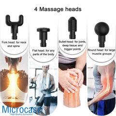 Microcase 6 Kademeli Titreşimli 4 Başlıklı Sporcu Masaj Aleti Masaj Tabancası - AL5170