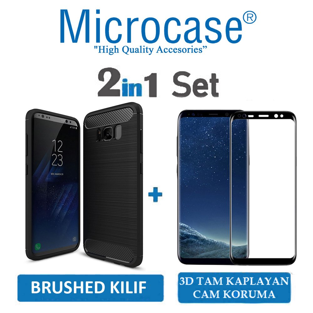 Microcase Samsung S8 Plus Brushed Silikon Kılıf + 3D Curved Cam