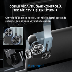 Microcase Araç İçi Multimedya Ekran Yanı Magsafe Uyumlu Güçlü Manyetik Telefon Tutucu, Teleskobik Ayarlanabilir-AL5828