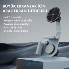 Microcase Araç İçi Multimedya Ekran Yanı Magsafe Uyumlu Güçlü Manyetik Telefon Tutucu, Teleskobik Ayarlanabilir-AL5828