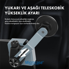 Microcase Araç İçi Multimedya Ekran Yanı Magsafe Uyumlu Güçlü Manyetik Telefon Tutucu, Teleskobik Ayarlanabilir-AL5828