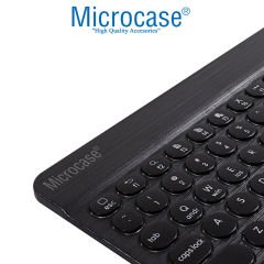 Microcase Tablet Telefon Bilgisayar için Yuvarlak Tuşlu Bluetooth Kablosuz Klavye Android iOS Windows Uyumlu - AL3048 Beyaz