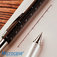 Microcase Çok Fonksiyonlu Su Terazili Cetvelli Tornavidalı Mühendis Kalemi - AL5172