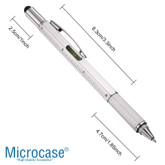 Microcase Çok Fonksiyonlu Su Terazili Cetvelli Tornavidalı Mühendis Kalemi - AL5172