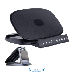 Microcase Araç İçi Torpido Üstü Mandallı Telefon Tutucu - Gizli Park Numaratörlü Kapaklı Otomobil Standı-AL5814