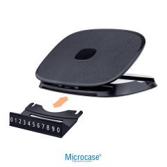 Microcase Araç İçi Torpido Üstü Mandallı Telefon Tutucu - Gizli Park Numaratörlü Kapaklı Otomobil Standı-AL5814